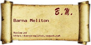 Barna Meliton névjegykártya